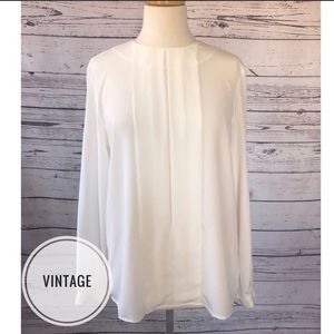 Vintage Liz Claiborne White Back Button Blouse